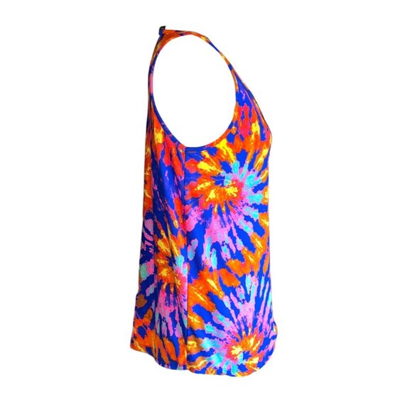 Colorful Tie-Dye Tank Top Scoop Neck One Step Up Size Medium - Picture 7 of 8